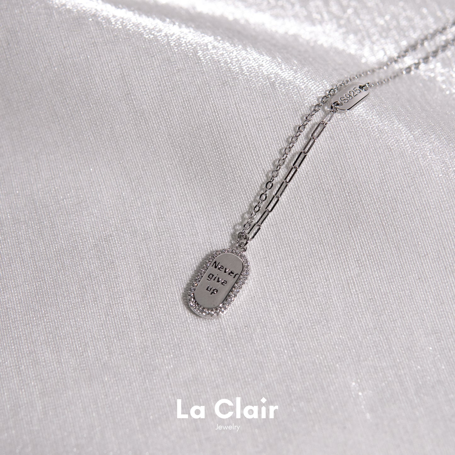 Never-Give-up Silver Necklace_1