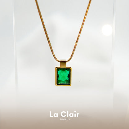 Green Rectangular Necklace