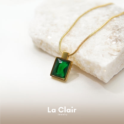 Green Rectangular Necklace
