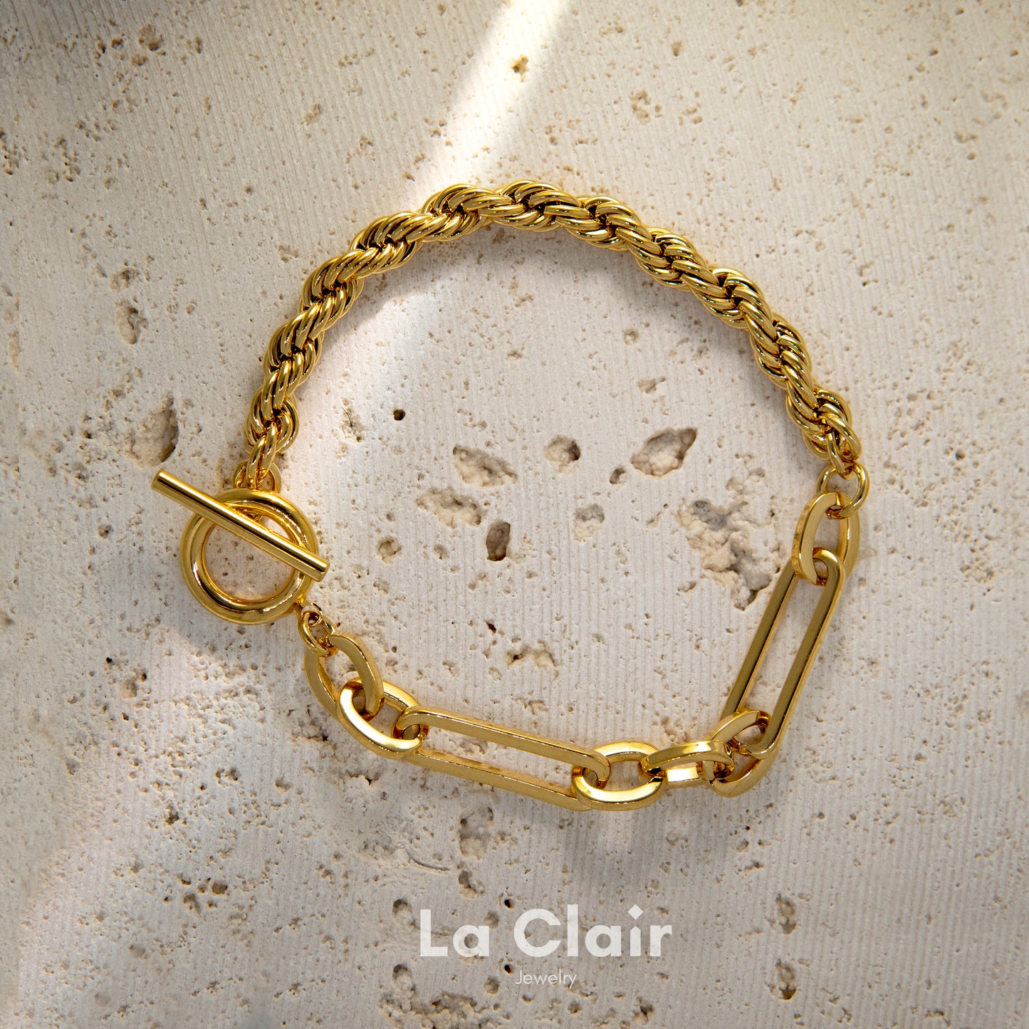 Half-Rope & Half-Figaro Chain Bracelet