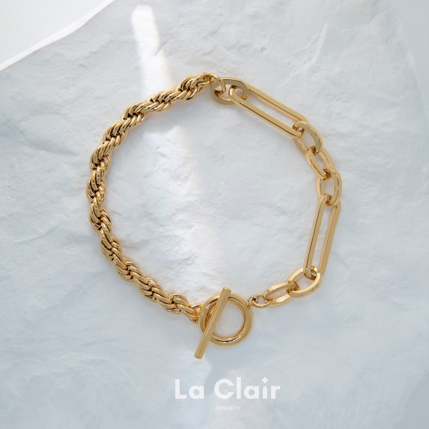 Half-Rope & Half-Figaro Chain Bracelet