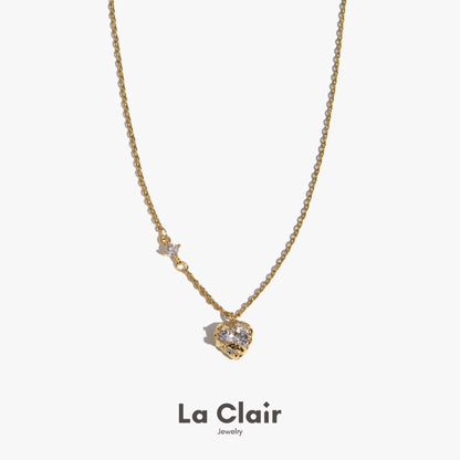 White Zircon Heart Necklace
