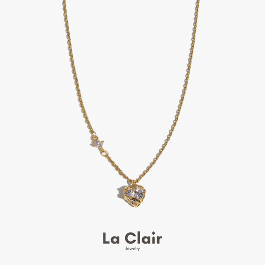 White Zircon Heart Necklace