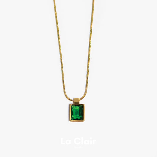 Green Rectangular Necklace