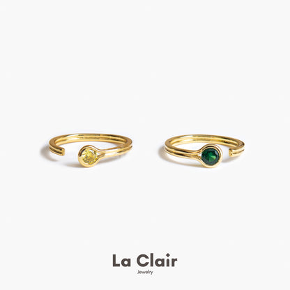 Colored Zircon open ring