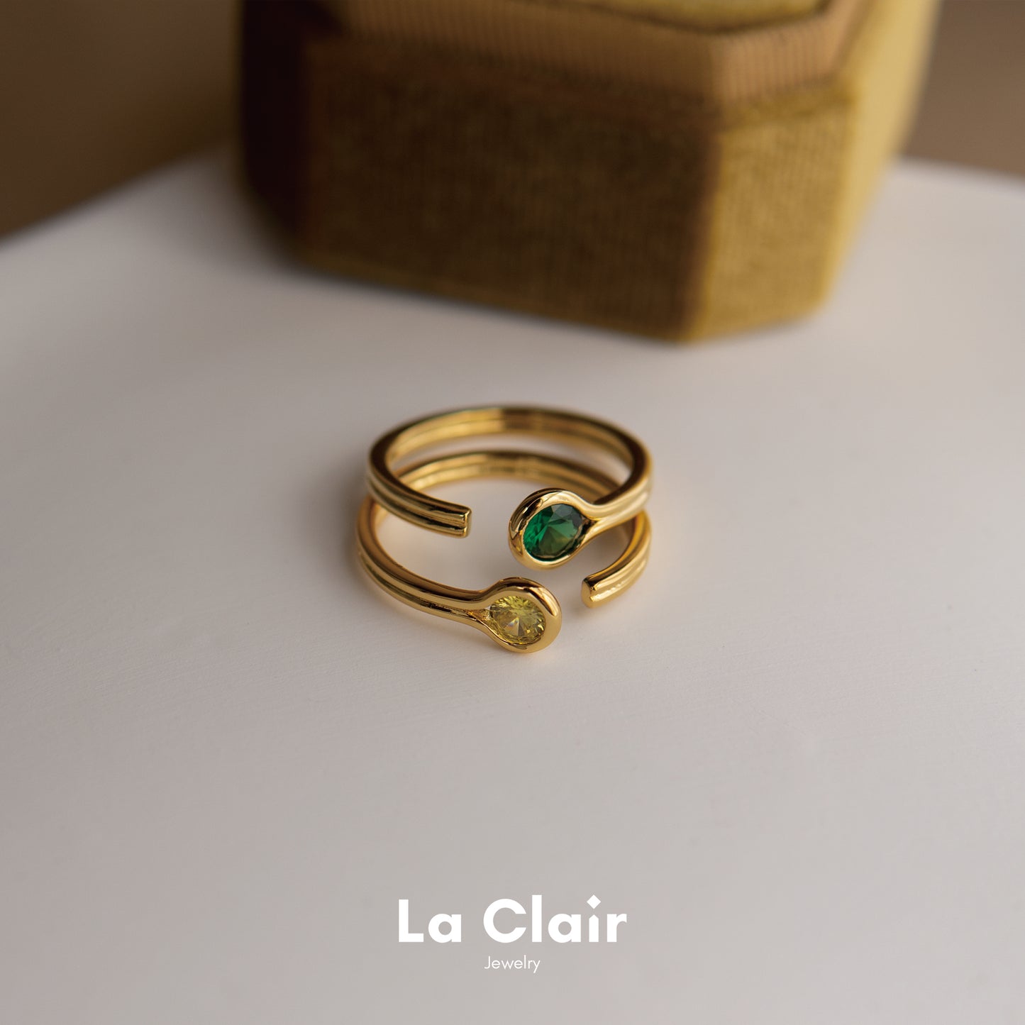 Colored Zircon open ring