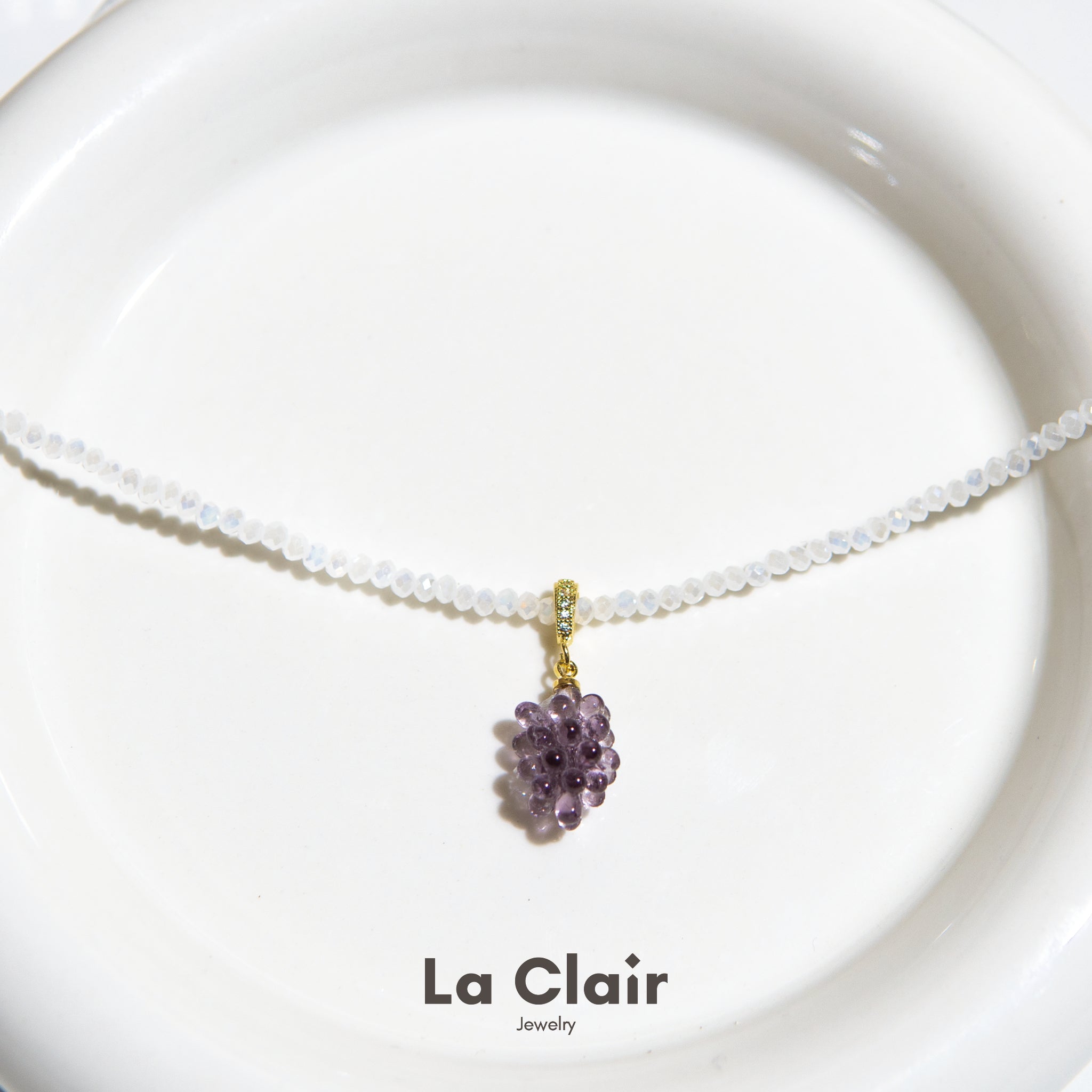 Crystal Grape Pendant Necklace_1