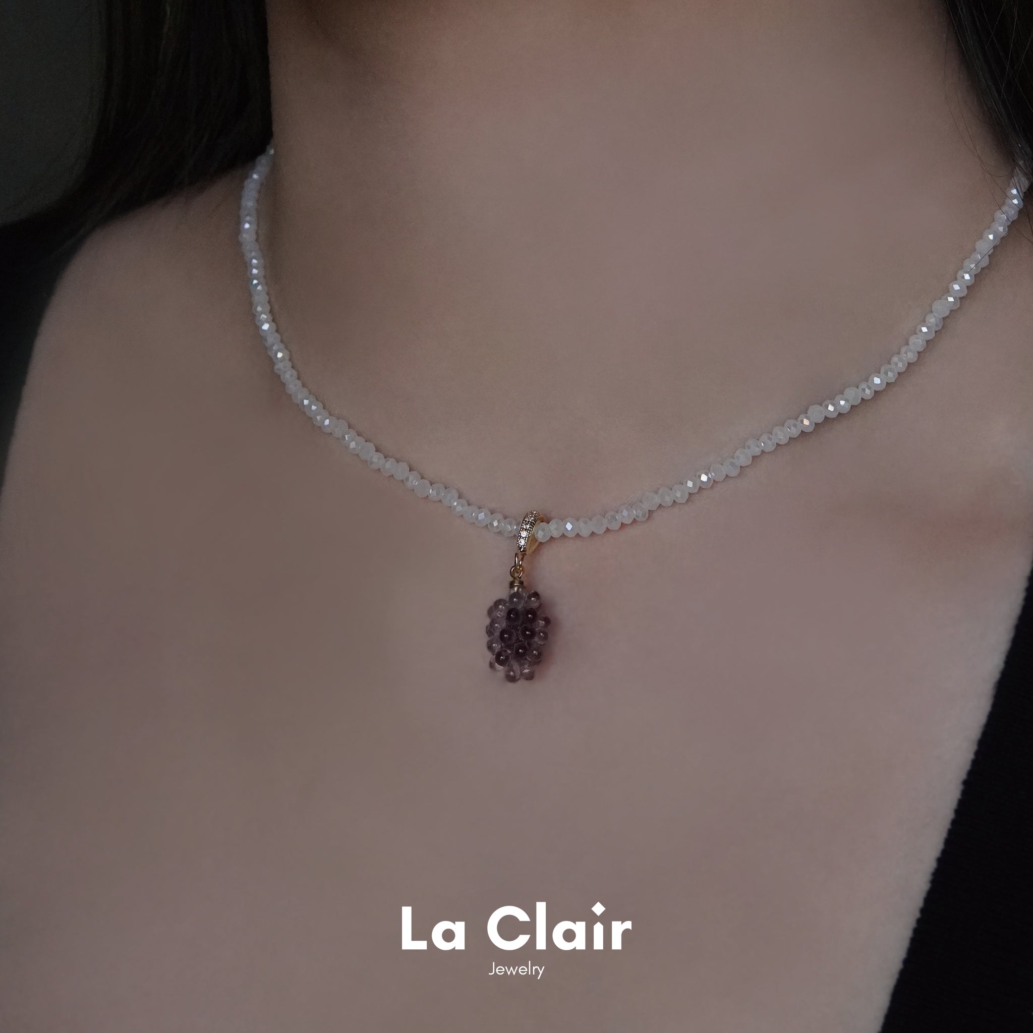 Crystal Grape Pendant Necklace_4
