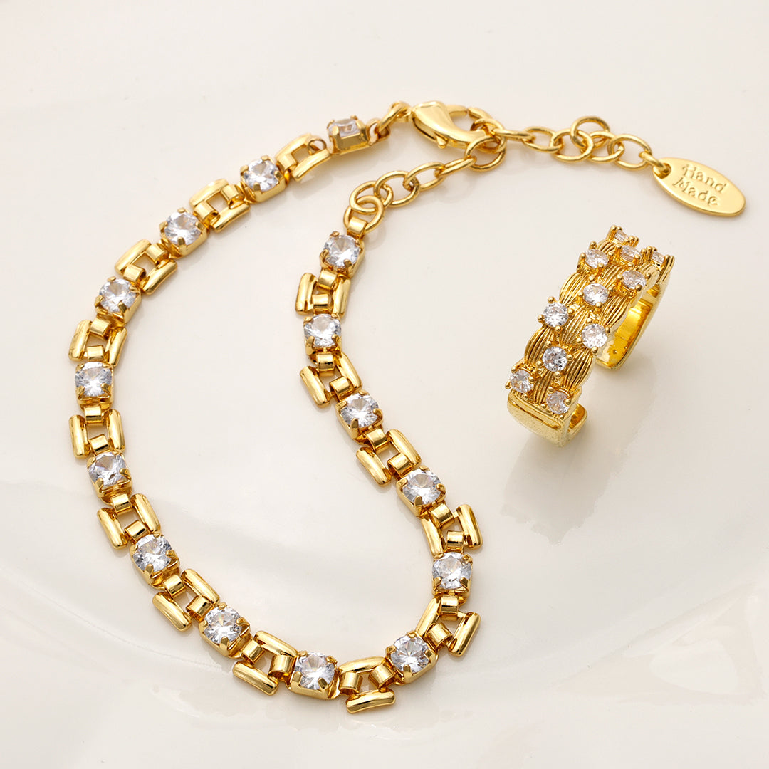 Cuban Curb Chain Crystal Bracelet