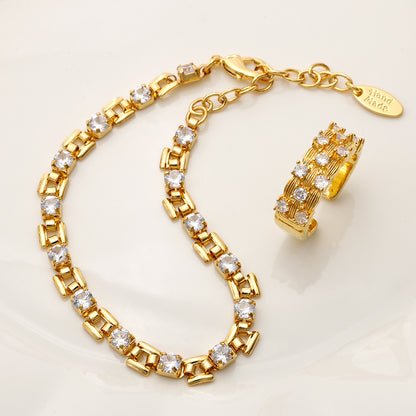Cuban Curb Chain Crystal Bracelet