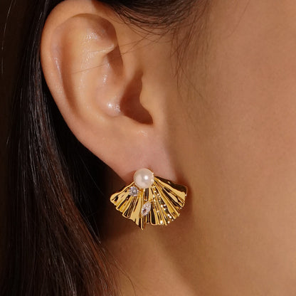 Scattered Zircon Fan Earrings
