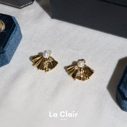 Scattered Zircon Fan Earrings