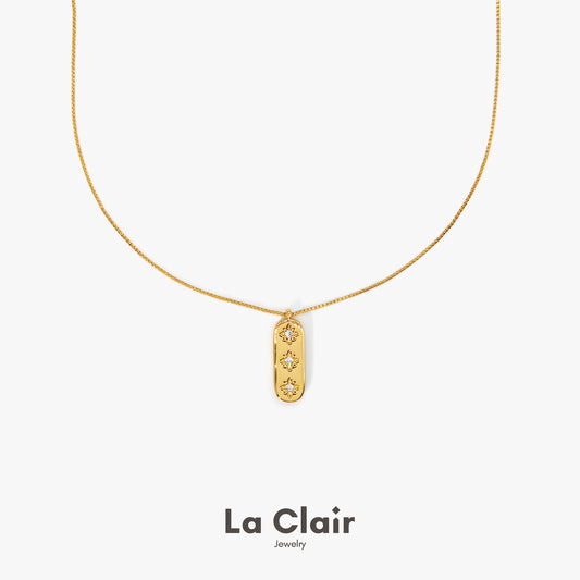 Oval Square Pendant Necklace