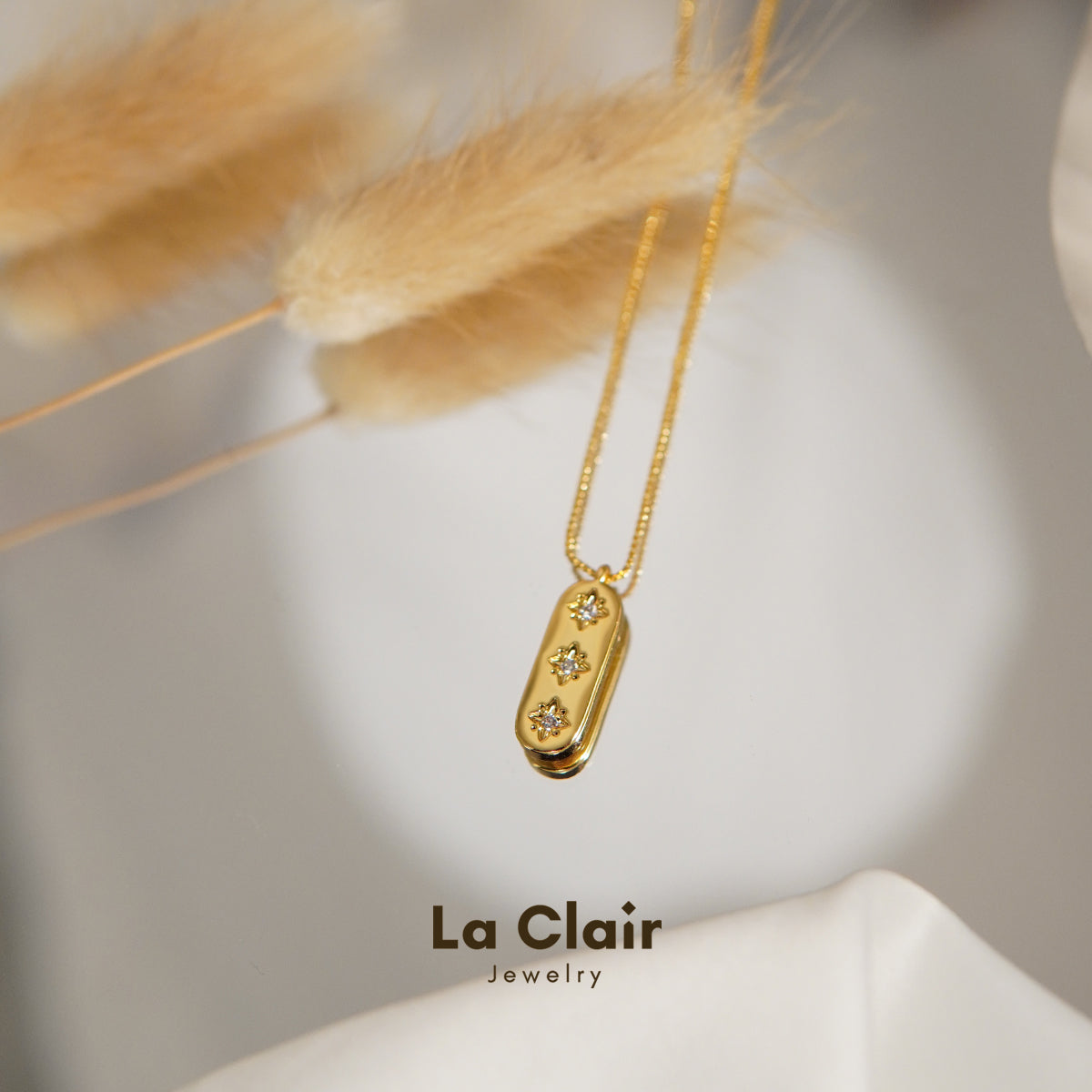 Oval Square Pendant Necklace