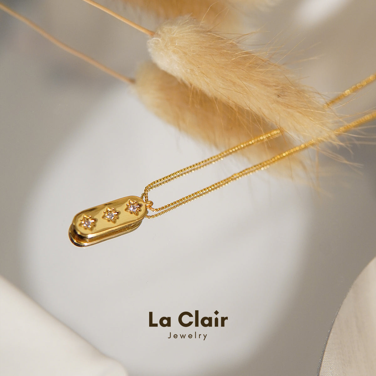 Oval Square Pendant Necklace