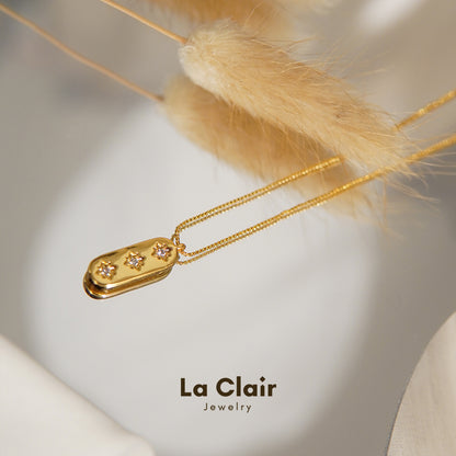 Oval Square Pendant Necklace