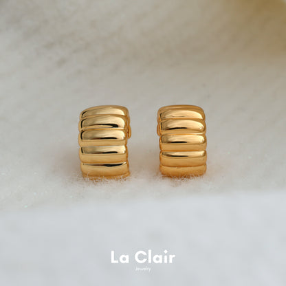 Golden Chic Stripes Earrings