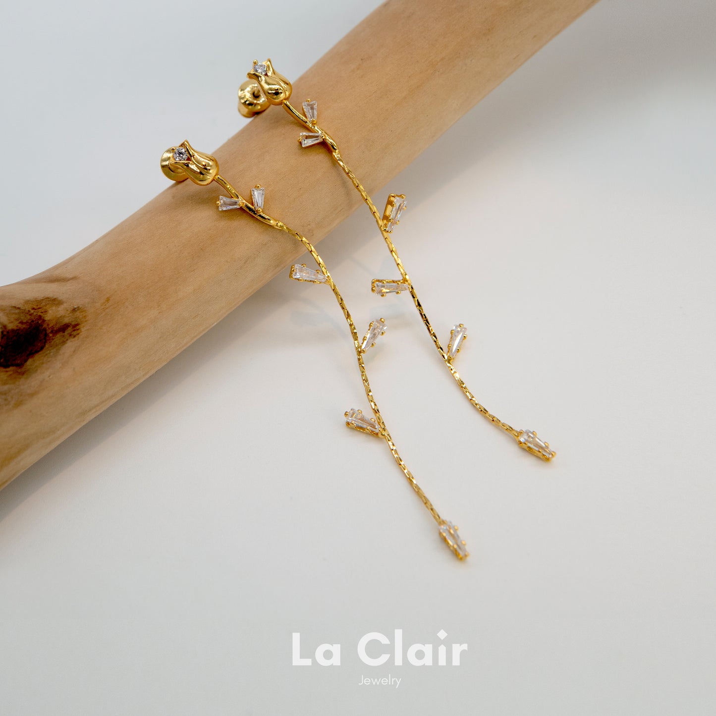 Golden Rose Tassel Studs