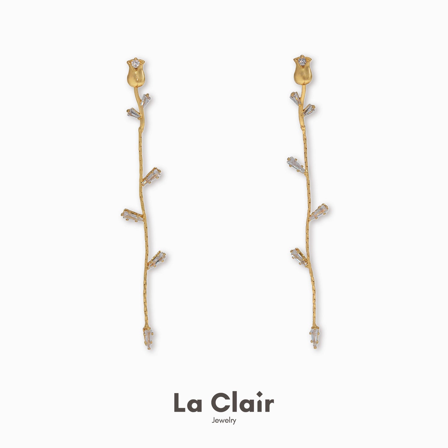 Golden Rose Tassel Studs