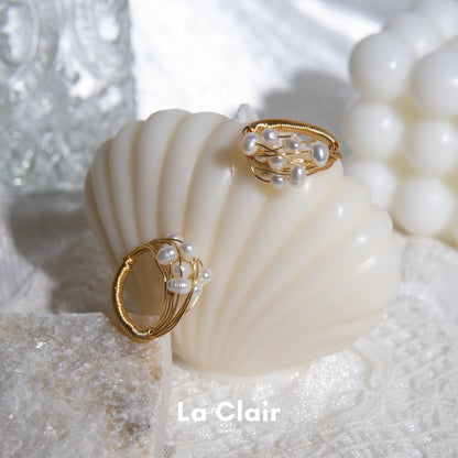 Hand-Woven Wire Ring with Pearl