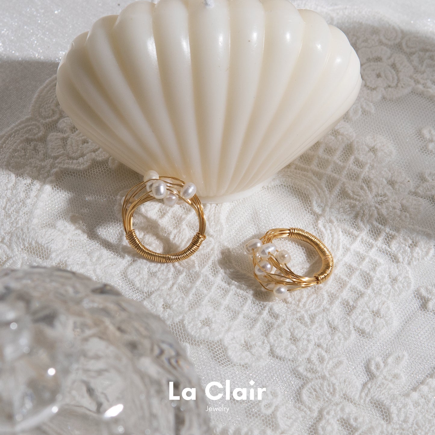 Hand-Woven Wire Ring with Pearl