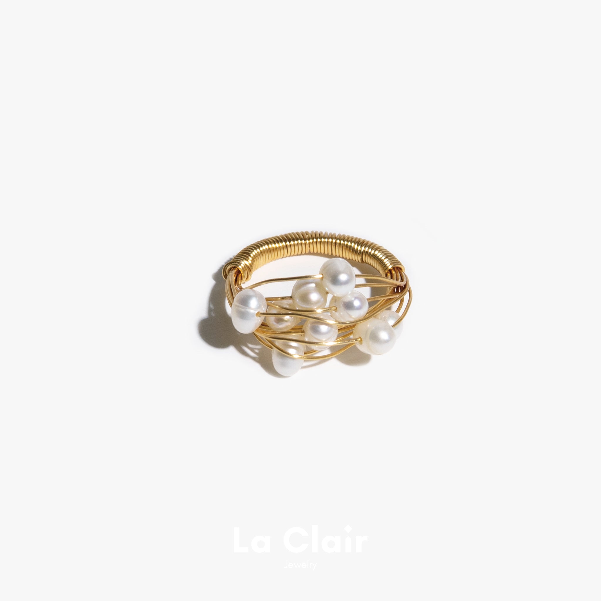Hand-Woven Wire Ring with Pearl