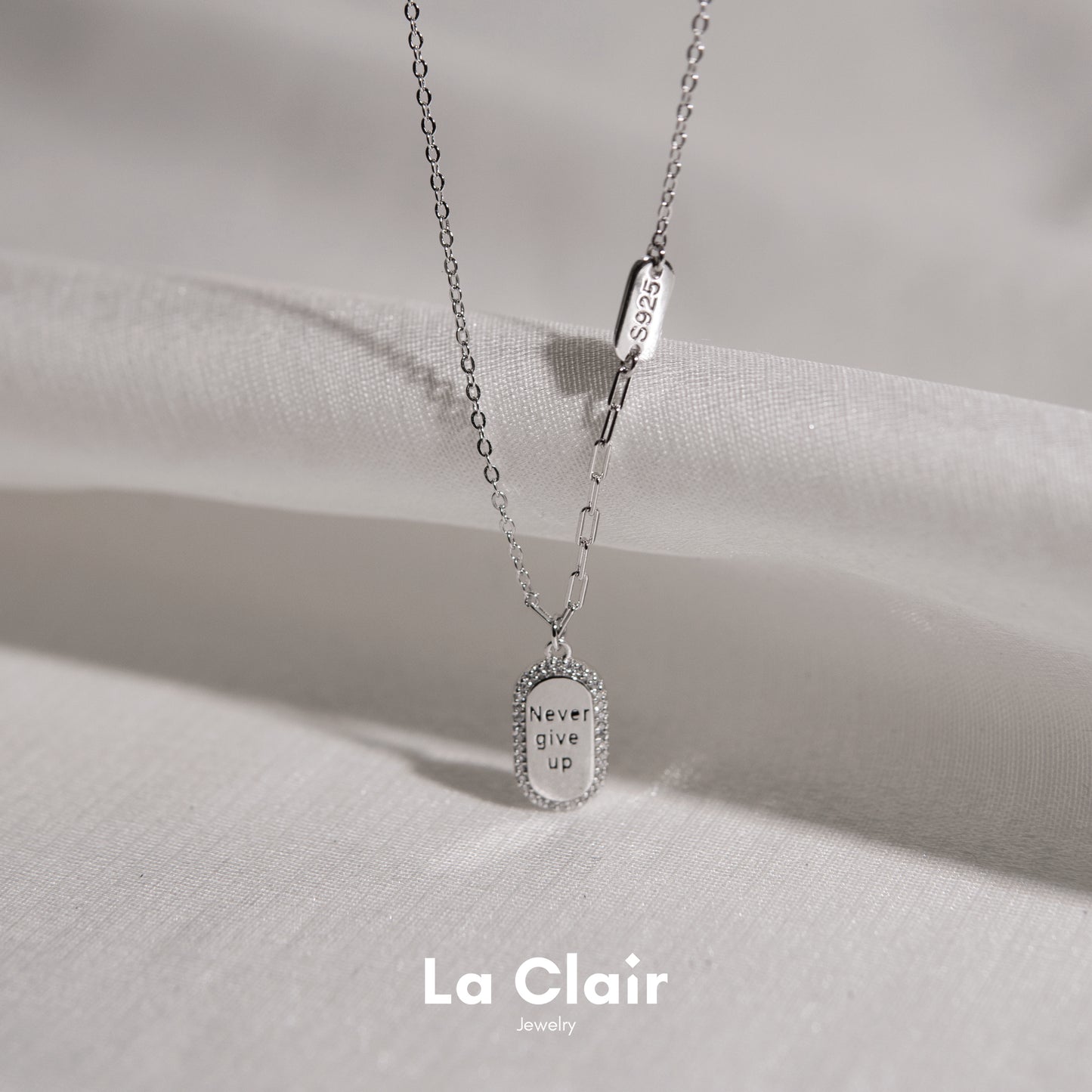 Never-Give-up Silver Necklace_3