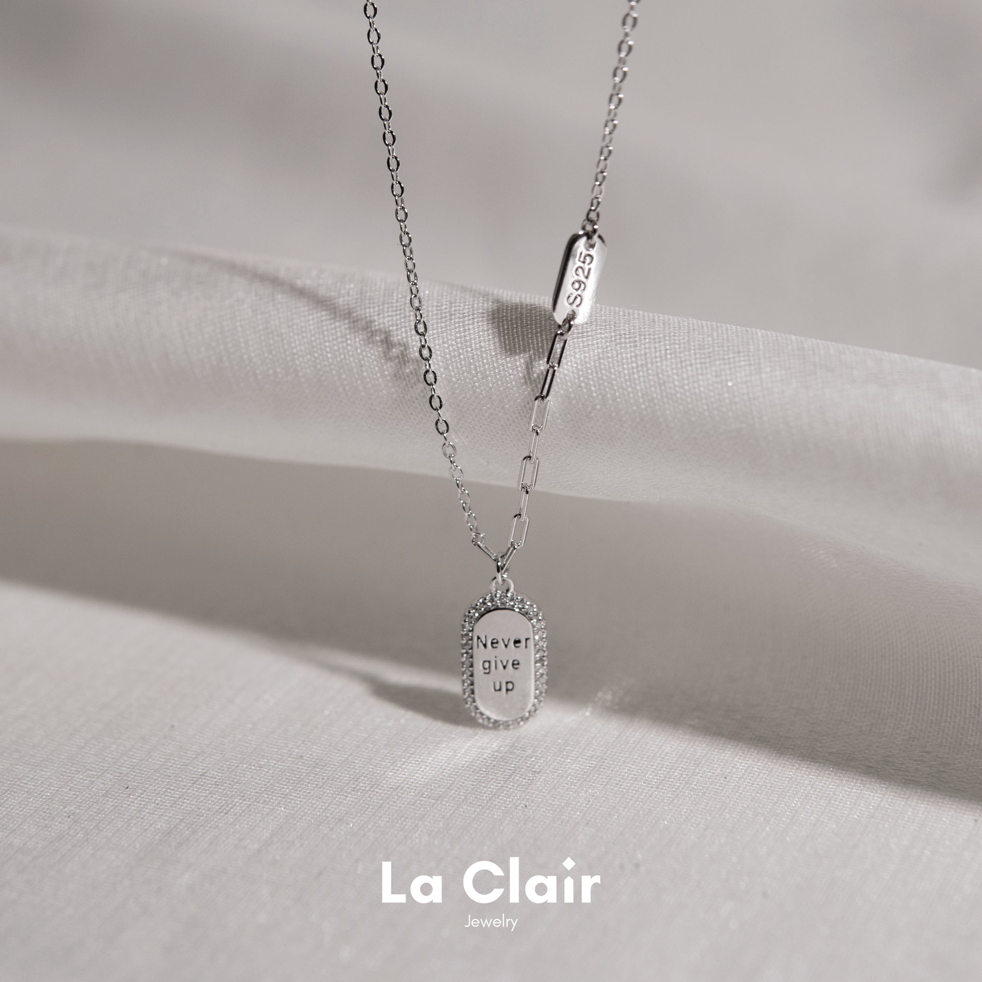 Never-Give-up Silver Necklace_3