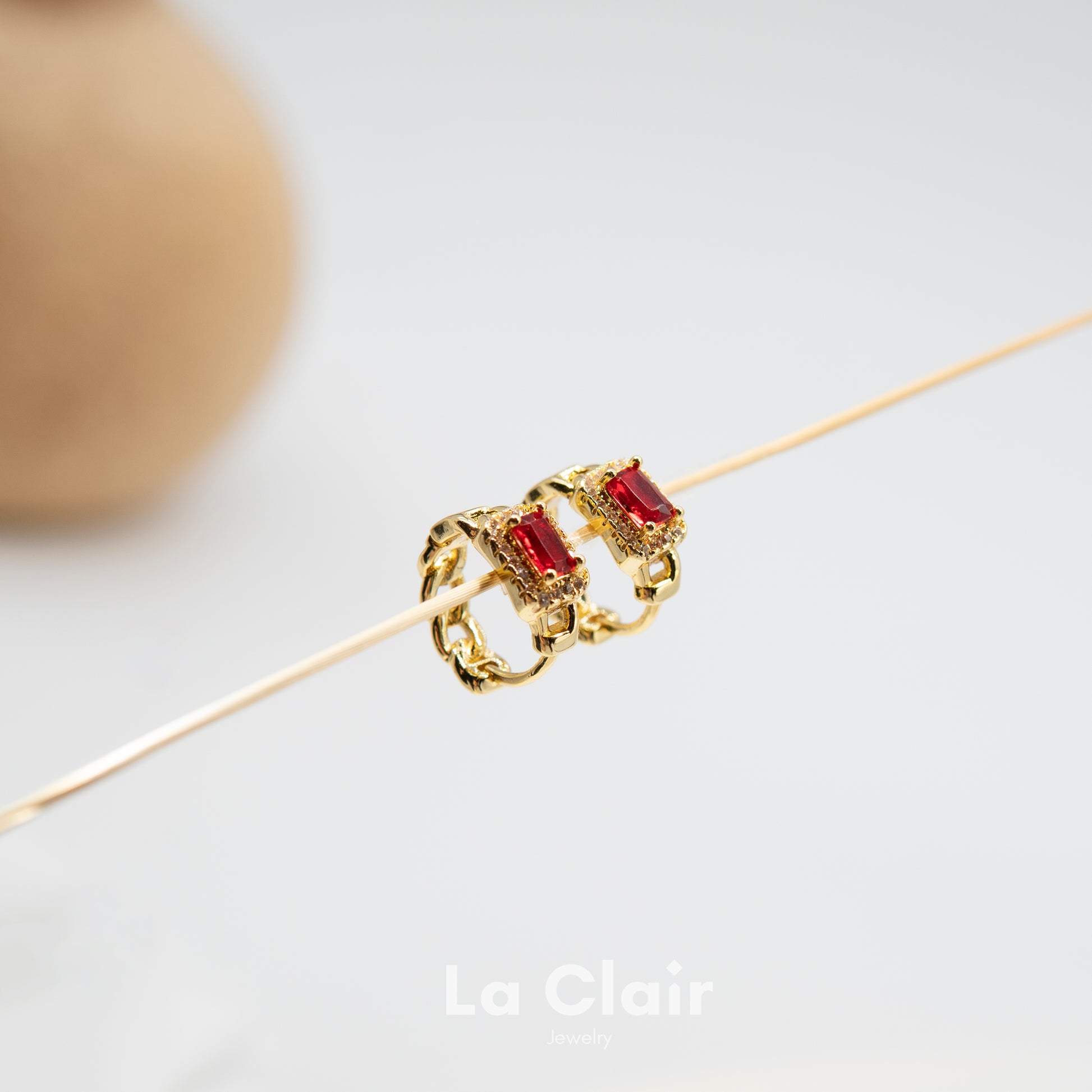 Regal Ruby Elegance Hoop Earrings_1