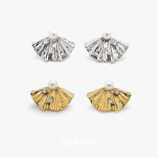 Scattered Zircon Fan Earrings