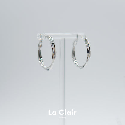 Silver-Plated Metal Hoop Earrings