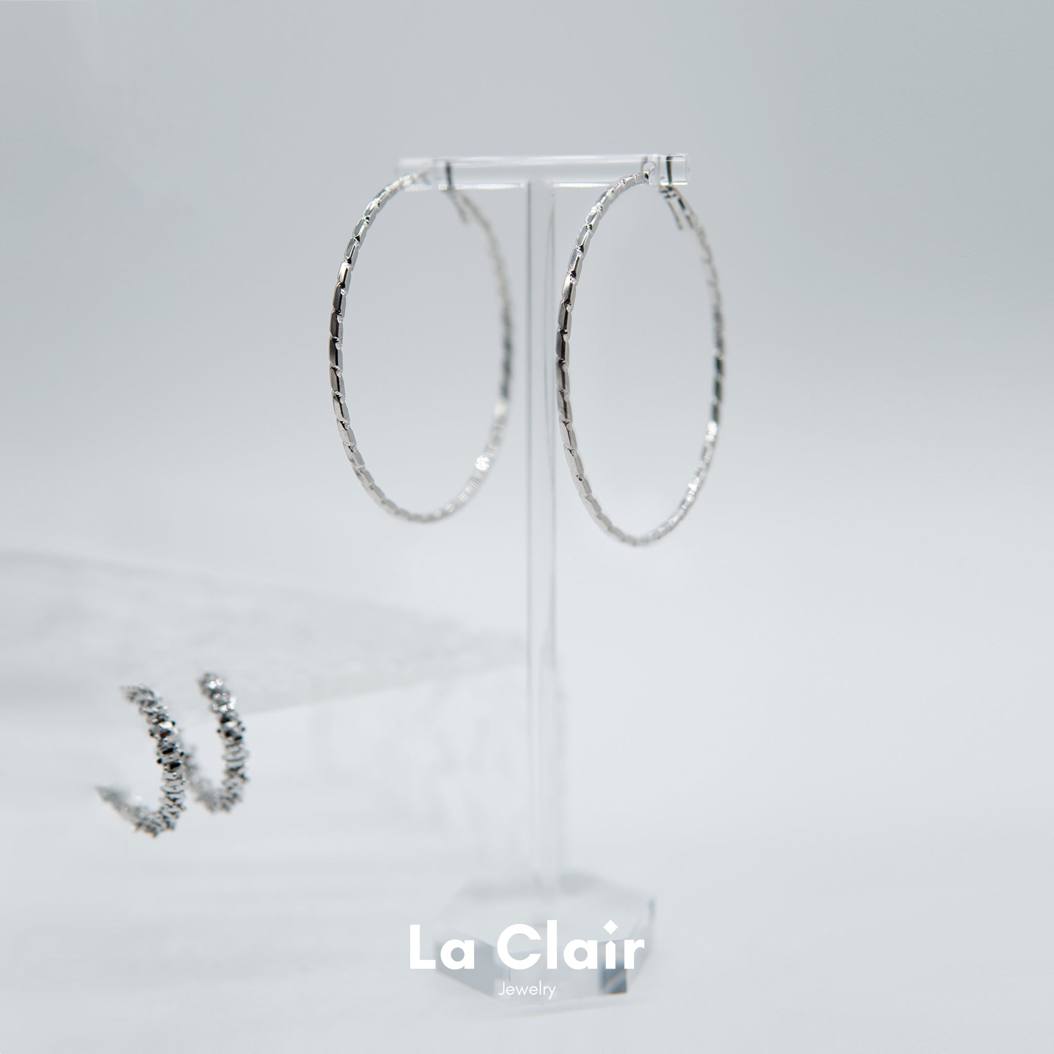 Silver-Plated Metal Hoop Earrings