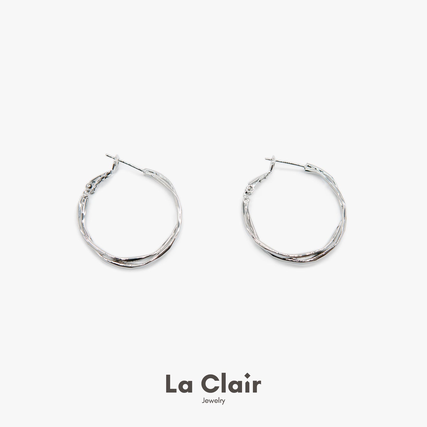 Silver-Plated Metal Hoop Earrings