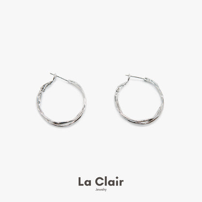 Silver-Plated Metal Hoop Earrings