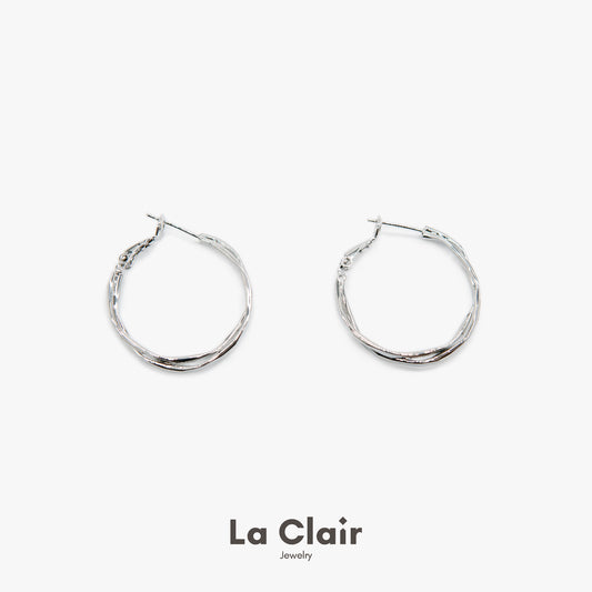 Silver-Plated Metal Hoop Earrings