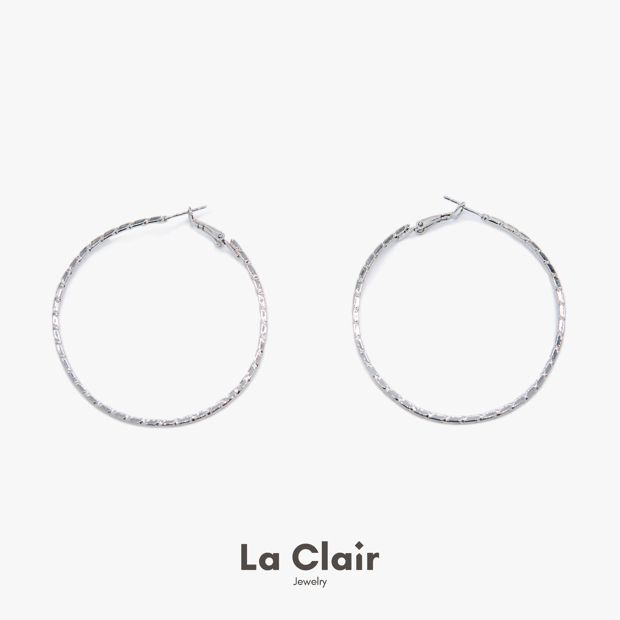 Silver-Plated Metal Hoop Earrings