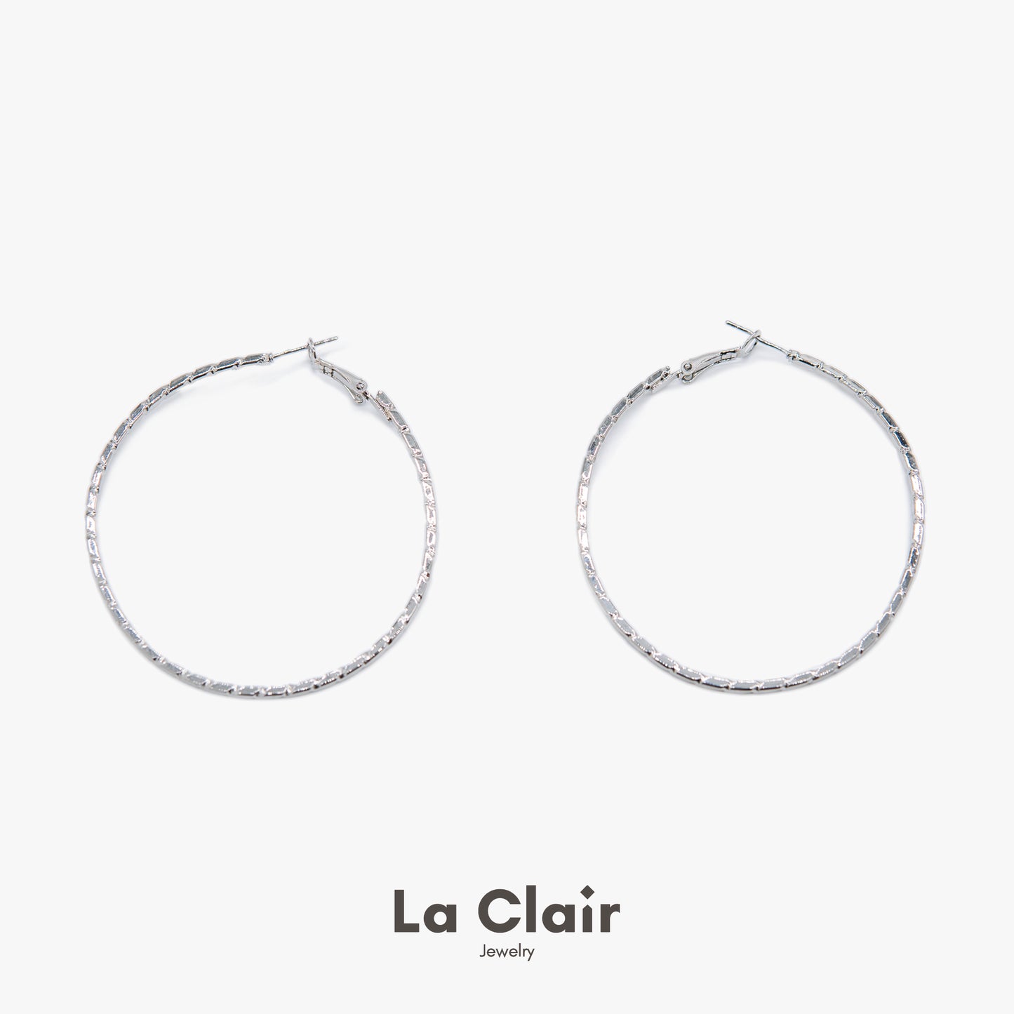 Silver-Plated Metal Hoop Earrings