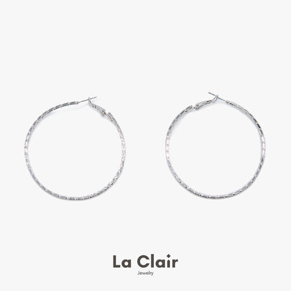 Silver-Plated Metal Hoop Earrings