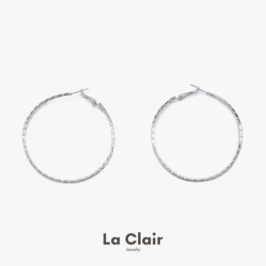 Silver-Plated Metal Hoop Earrings