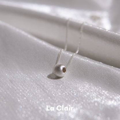 Silver Textured Sphere Pendant Necklace
