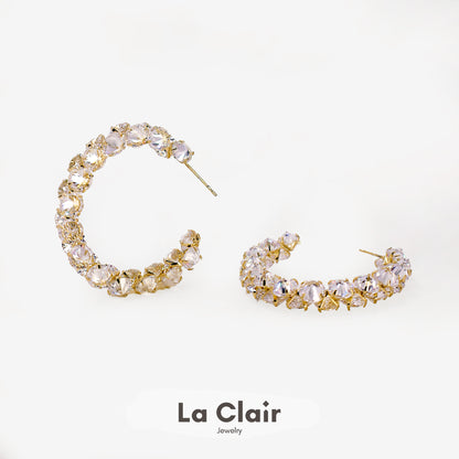 Sparkling Crystal Hoop Earrings