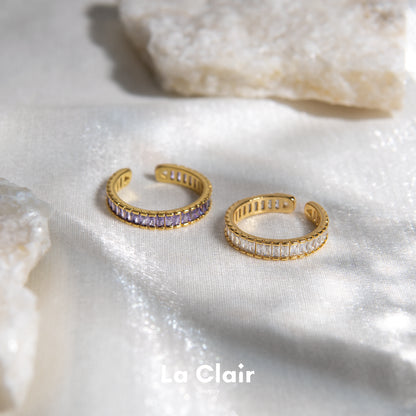 Square Sparkling Zirconia Open Ring