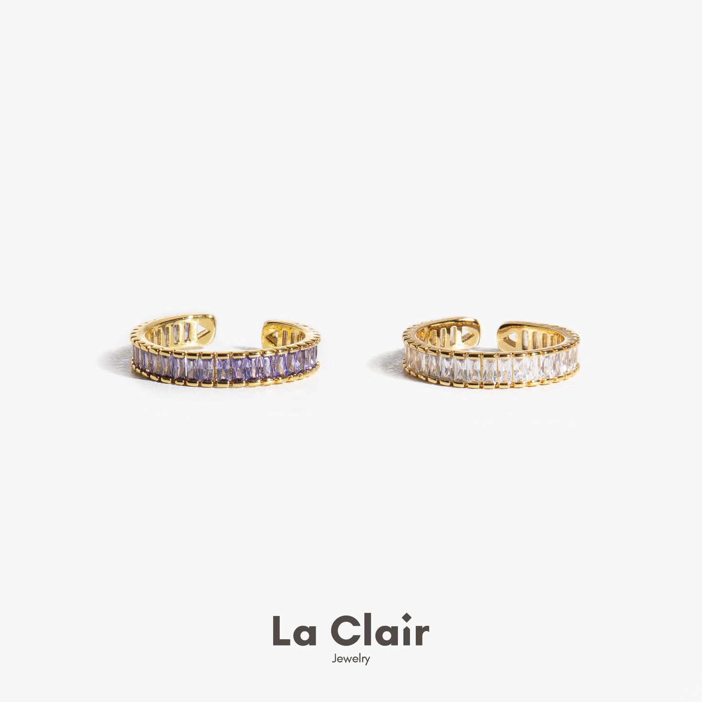 Square Sparkling Zirconia Open Ring