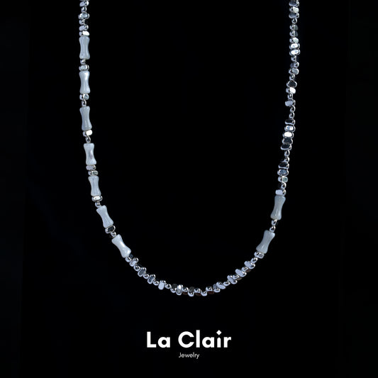 Silver White Bamboo Necklace